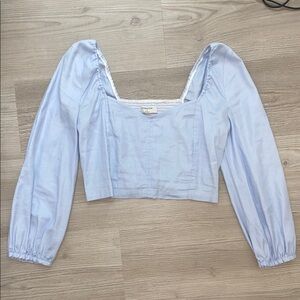 Aritzia Babaton Long Sleeve Light Blue Top